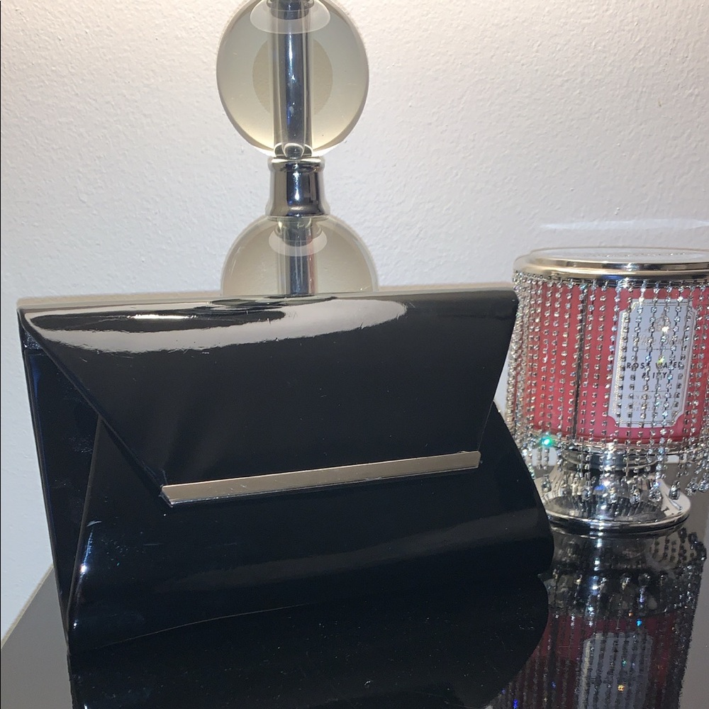 Black patent leather clutch!